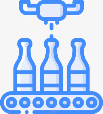 蓝色杭州标志蒸馏和酿造传送带4蓝色图标图标