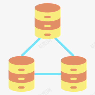 服务标识数据库网站服务器和托管3平面图标图标