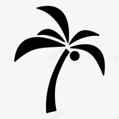 棕榈树椰子热带图标图标