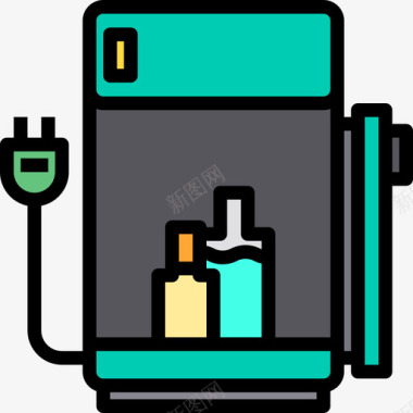 冰箱家用电器4线性颜色图标图标