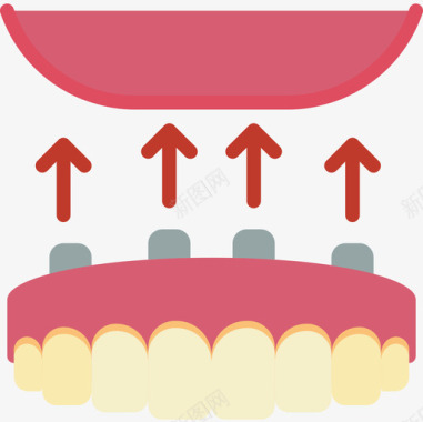 假牙牙科6扁平图标图标