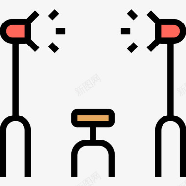 照明设备电影工业4线性颜色图标图标