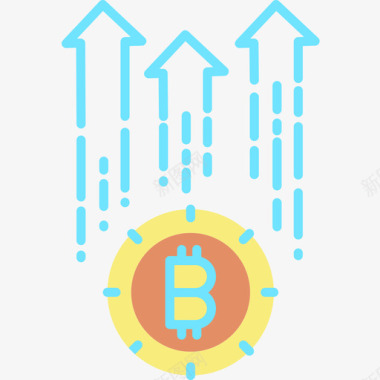 比特币增值比特币加密货币43扁平图标图标
