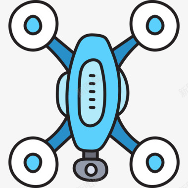 无人机机器人31彩色图标图标