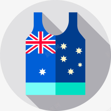儿童节日无袖衬衫澳大利亚日平装图标图标
