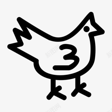 公鸡开车鸡肉农场农场动物图标图标