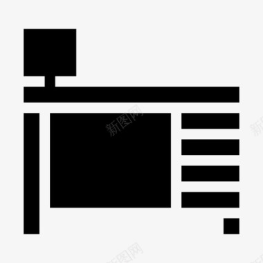 电脑书桌家具和家居用品图标图标