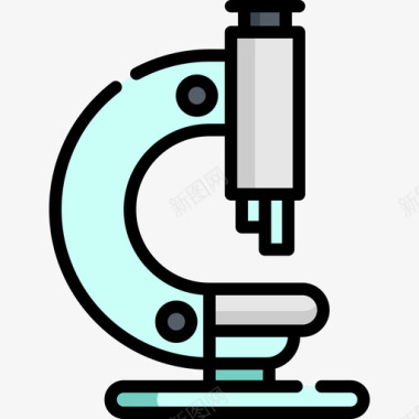 大学课堂显微镜大学13线颜色图标图标