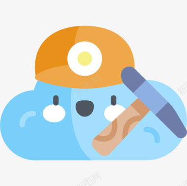 云服务器云加密货币58扁平图标图标