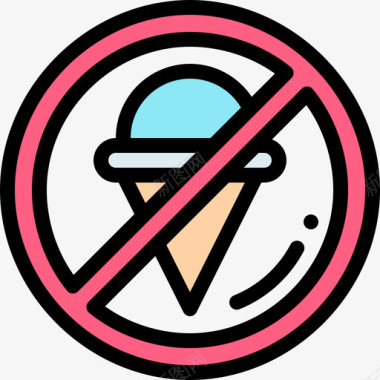 没有冰淇淋26号商场直线颜色图标图标