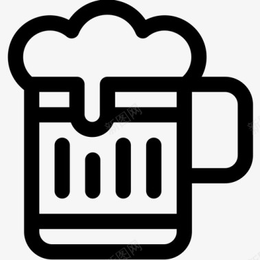 啤酒烧烤34直系图标图标