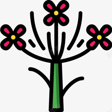 欧芹植物5原色图标图标