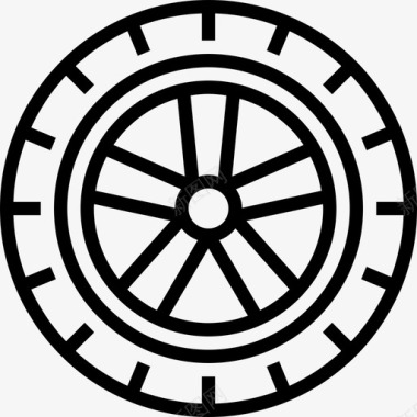 车轮汽车零件14线性图标图标