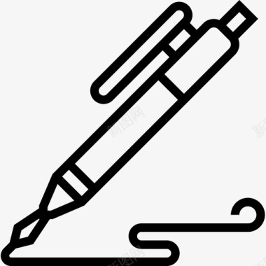 水笔自来水笔文具68直线型图标图标