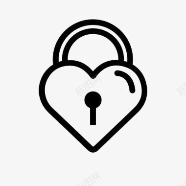 心锁钥匙爱情图标图标