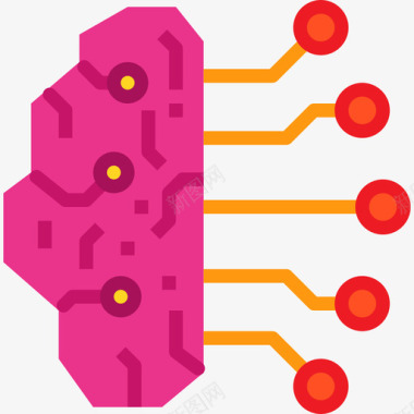 智能健身车人工智能大脑概念3平面图图标图标