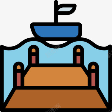 logo标识码头钓鱼19线颜色图标图标