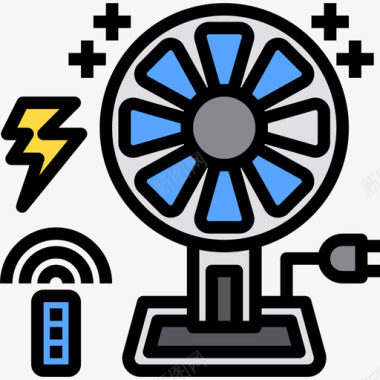 四叶风扇风扇电2线颜色图标图标