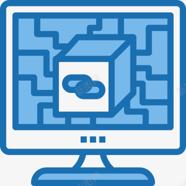 互联网区块链软件区块链27蓝色图标图标
