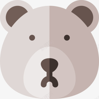 坐着的北极熊北极熊野生动物22扁平图标图标