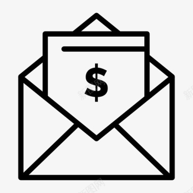 火焰美元图标信件美元邮件图标图标