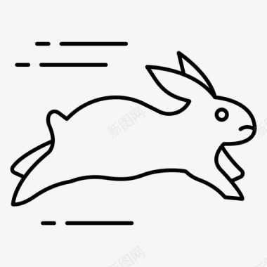 兔子动物快图标图标