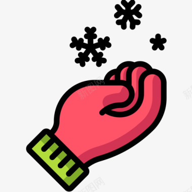 NFC标志雪圣诞202线性颜色图标图标