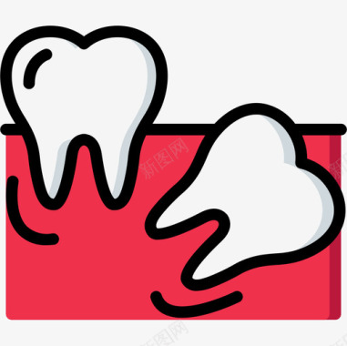牙齿图标牙齿牙科学8线颜色图标图标
