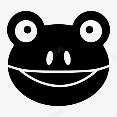 青蛙脸表情符号情感图标图标