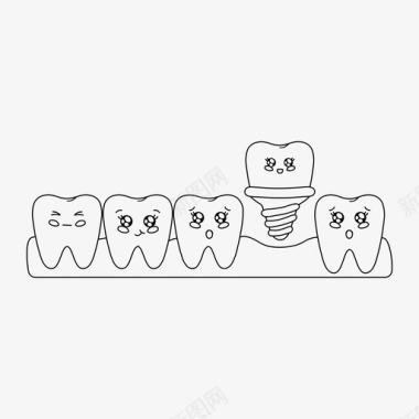 牙齿图标牙齿牙齿护理牙齿植入图标图标