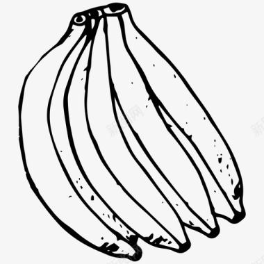 卡通图手绘香蕉食品水果图标图标