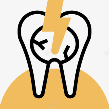 黄色教堂过敏牙齿21黄色阴影图标图标