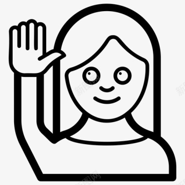 手举女性手举起女性化身图标图标