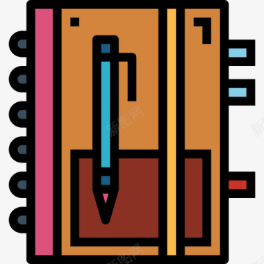 笔记笔记本文件和文件45线颜色图标图标