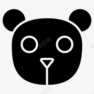 熊猫脸熊猫动物脸图标图标