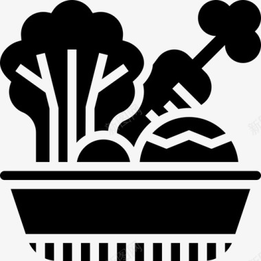 蔬菜野餐元素2字形图标图标