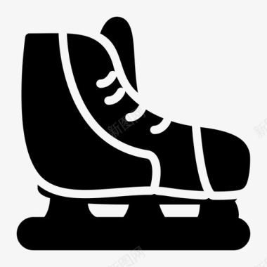 冬季雪和冰矢量插画溜冰游戏滑冰图标图标