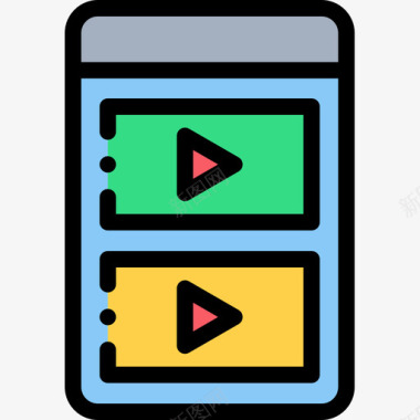 搜狐视频音乐应用程序音频和视频5线性颜色图标图标