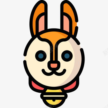 兔子宠物18线形颜色图标图标
