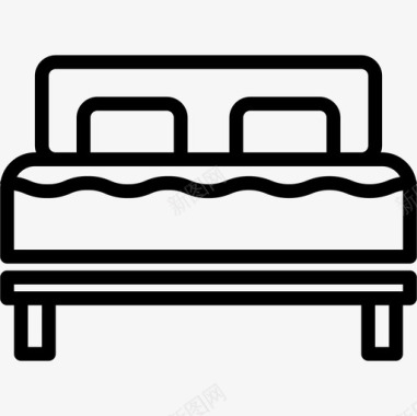 双人床家具和家居装饰直线型图标图标