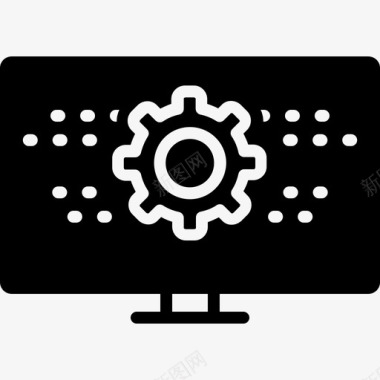 数字序列编程数字监视器图标图标