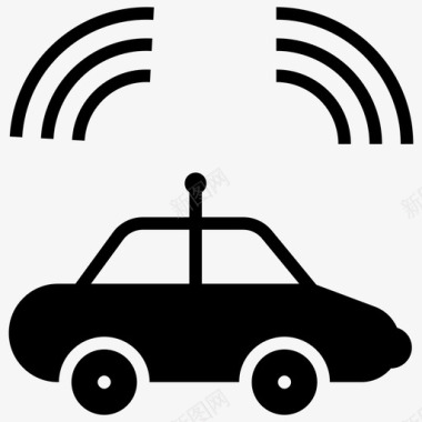 传感器自动驾驶汽车汽车wifi无人驾驶汽车图标图标