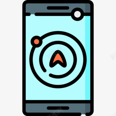 公共标识安全跟踪器保护安全12线性颜色图标图标