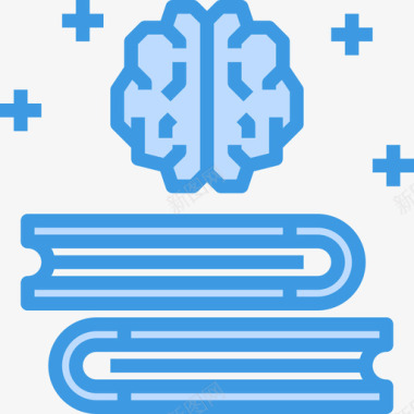知识大脑概念5蓝色图标图标