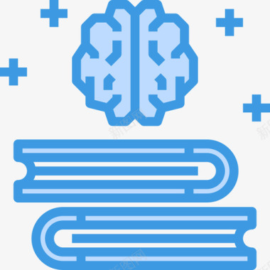 商务科技蓝色知识大脑概念5蓝色图标图标