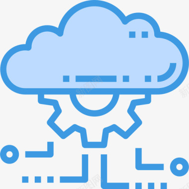 家庭云云计算云技术24蓝色图标图标