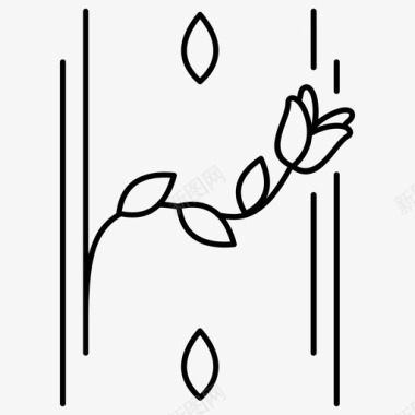 植物叶片框架徽章边框图标图标