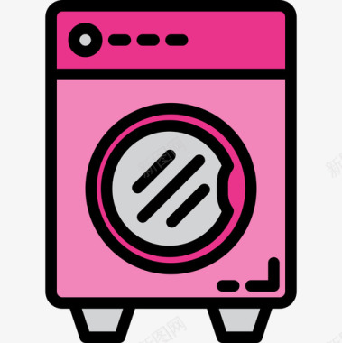 洗衣机家居装饰2线性颜色图标图标