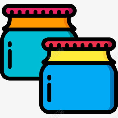 黑白罐子罐子容器5线颜色图标图标
