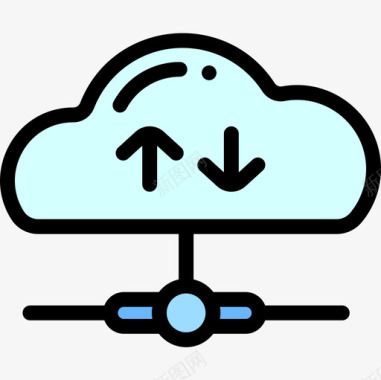 云计算云计算数据库和服务器11线性颜色图标图标